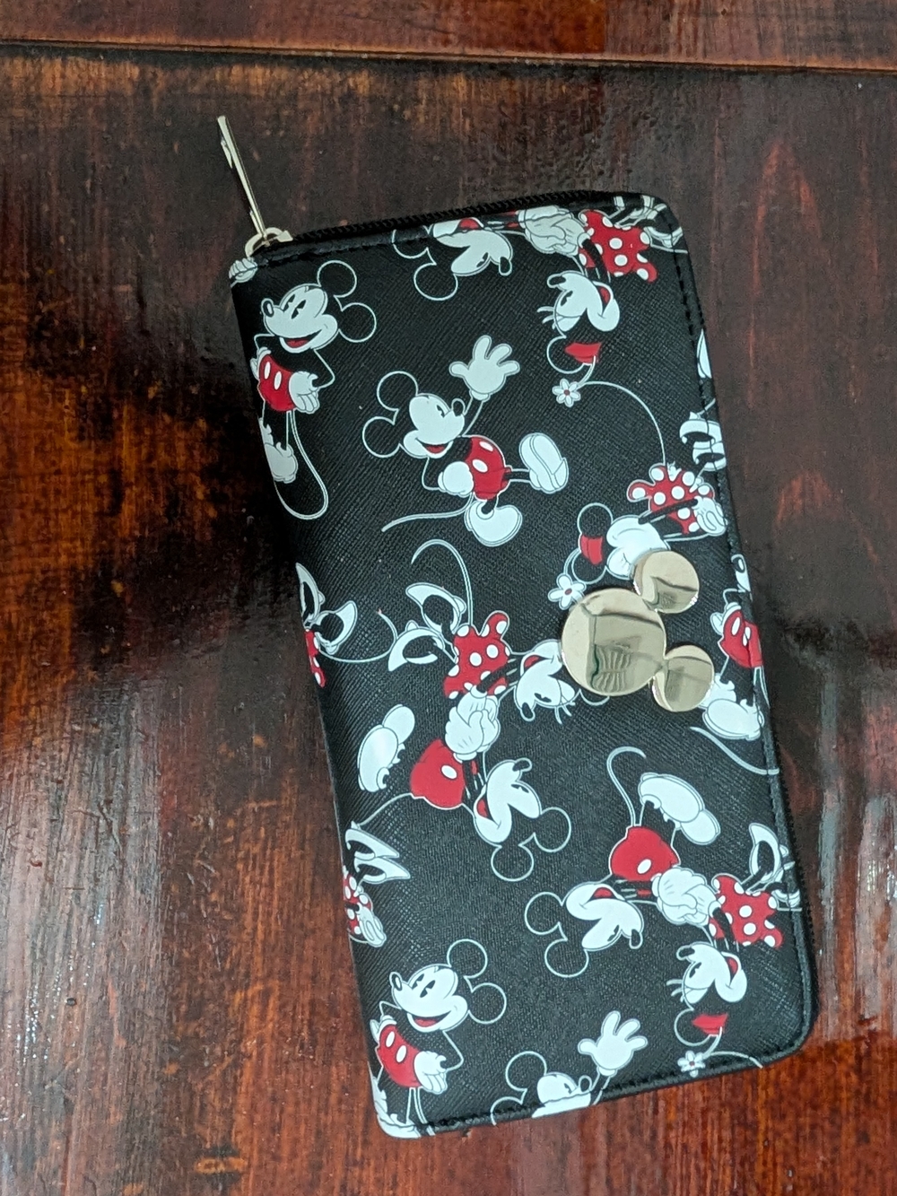 Black Mickey Mouse Zip Wallet Phone Case - Disney Style